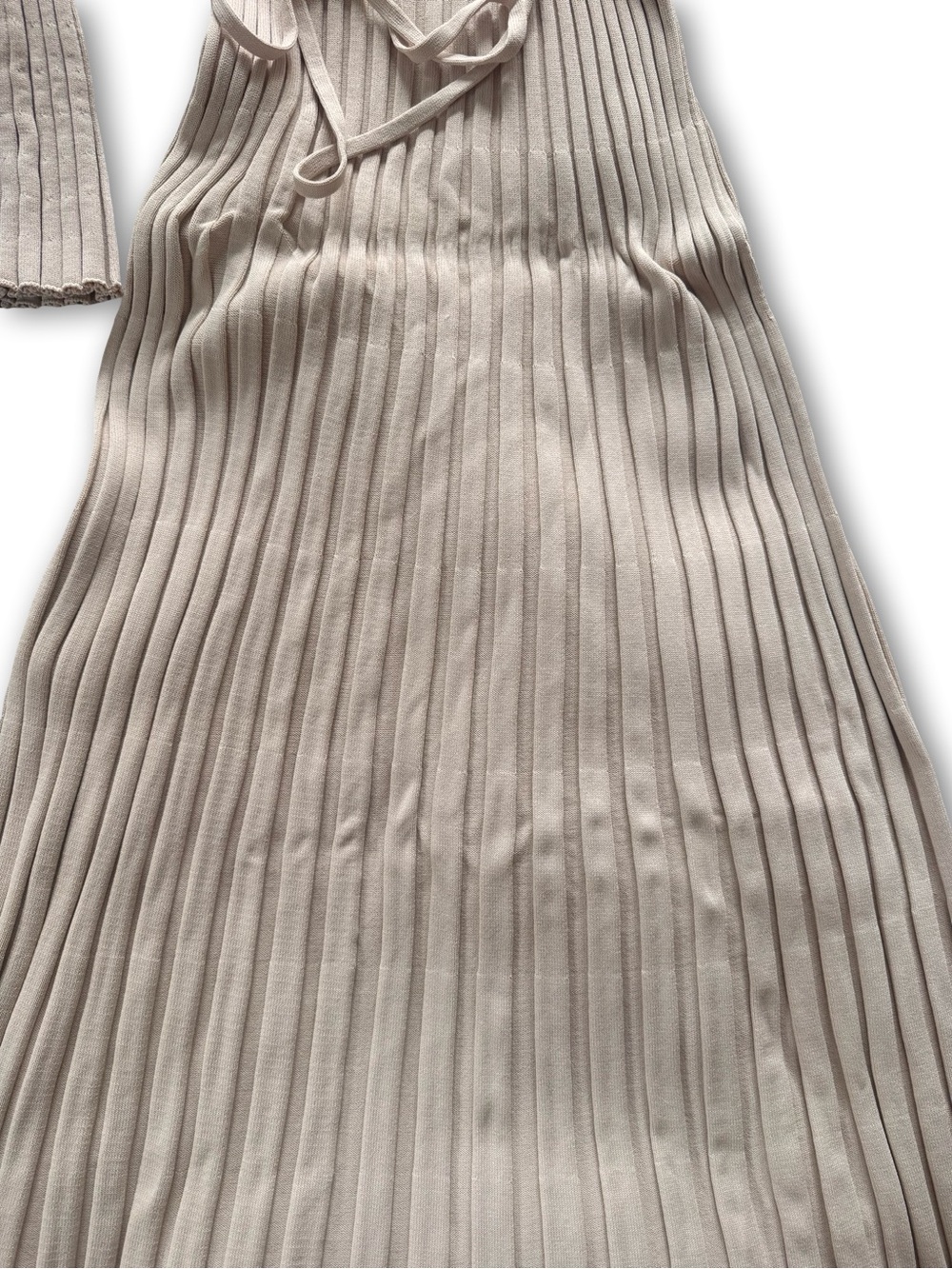 Dissh Ribbed Long Sleeve Maxi Dress in Light Beige - Picture 2 of 5